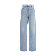 Valentino Blue Cotton High-Waisted Jean