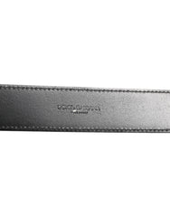 Dolce & Gabbana Black Leather Classic Metal Logo Buckle Belt