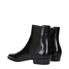 Celine Black Leather Ankle Boots