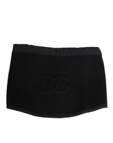 Dolce & Gabbana Black Lace Stole Knitted DG Logo Men One Size Scarf