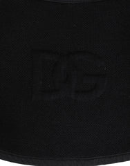 Dolce & Gabbana Black Lace Stole Knitted DG Logo Men One Size Scarf
