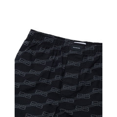 Balenciaga Black Cotton Bermuda Shorts
