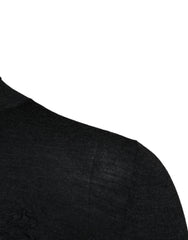 Dolce & Gabbana Black Wool Turtle Neck Men Pullover Sweater
