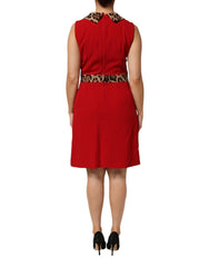 Dolce & Gabbana Red Leopard Viscose Sheath A-line Dress