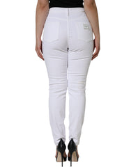 Dolce & Gabbana White AUDREY Cotton Logo Skinny Denim Jeans