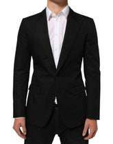 Dolce & Gabbana Black Wool 2 Buttons Suit Men Jacket Blazer