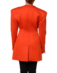 Dolce & Gabbana Red Buttoned Down Women Trench Coat Jacket