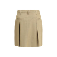 Brunello Cucinelli Beige Cotton Mini Skirt