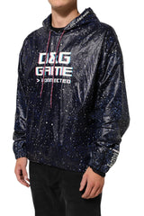 Dolce & Gabbana Blue D&G Game Hooded Men Sweatshirt Sweater