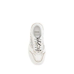 Balenciaga White Calf Leather Bos Taurus Athletic Sneakers