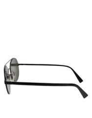 Dolce & Gabbana Matte Black Steel Frame Gray Lens Sunglasses