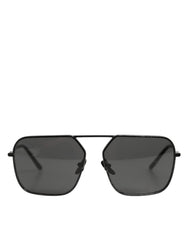 Dolce & Gabbana Black Metal Frame Square Lenses Shades Eyewear Sunglasses