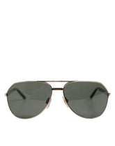 Dolce & Gabbana DG2106K Black Gold Plated Polarized MetalFrame Sunglasses