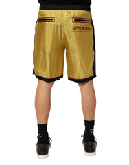 Dolce & Gabbana Yellow Floral Print Silk Men Bermuda Shorts