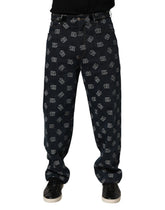 Dolce & Gabbana Blue Logo Print Straight Denim Men Jeans