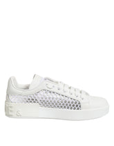 Dolce & Gabbana White Mesh Inserts Low Top Sneakers Shoes