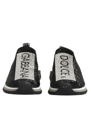 Dolce & Gabbana Black Silver Slip On Sorrento Sneakers Shoes