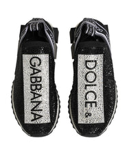 Dolce & Gabbana Black Silver Slip On Sorrento Sneakers Shoes