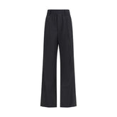ALAINPAUL Black Fleece Wool Casual Pants