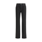 Saint Laurent Black Cotton Straight-Leg Jeans