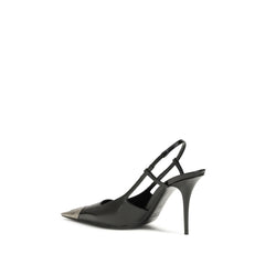 Saint Laurent Black Calf Leather Bos Taurus High Heel Pumps