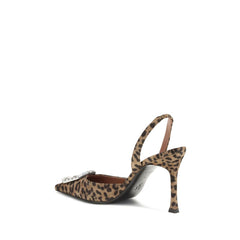 Amina Muaddi Multicolor Silk High Heel Pumps