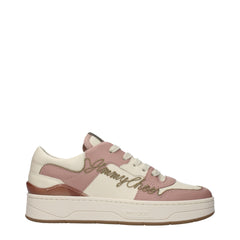 Jimmy Choo Pink Leather Low Top Sneakers