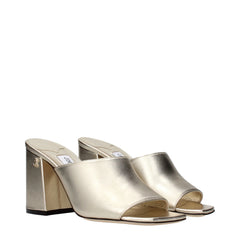 Jimmy Choo Gold Leather Platform Sandals