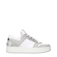 Jimmy Choo White Leather Low Top Sneakers