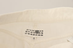 Maison Margiela White Mid Waist Knee Length Bermuda Shorts