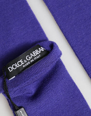 Dolce & Gabbana Violet Wool Fingerless Elbow Length Mitten Gloves