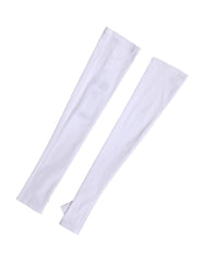 Dolce & Gabbana White Nylon Fingerless Elbow Length Mitten Gloves
