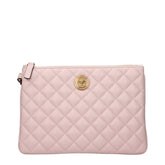 Versace Pink Leather Clutch Bag