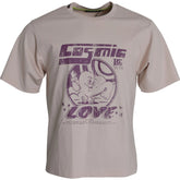 Dolce & Gabbana Beige Cosmic Love Cotton Crew Neck T-shirt