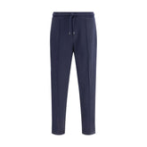 Brunello Cucinelli Blue Cashmere Athletic Pants