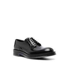 Alexander McQueen Black Calfskin Oxfords And Derbies