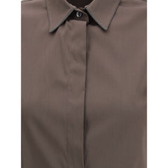Brunello Cucinelli Brown Cotton Shirt