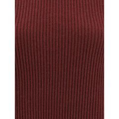 Brunello Cucinelli Bordeaux Fleece Wool Casual Dress