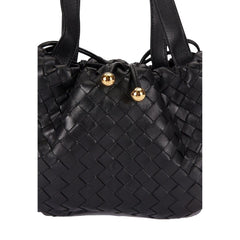 Bottega Veneta Black Lamb Leather Backet Bag