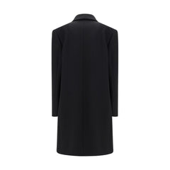 The Row Black Fleece Wool Coat