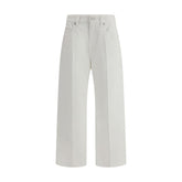 Brunello Cucinelli White Cotton Cropped Jeans