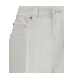 Brunello Cucinelli White Cotton Cropped Jeans