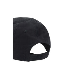 Balenciaga Black Cotton Cap (Baseball Hat)