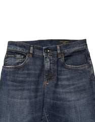 Dolce & Gabbana Blue Cotton Stretch Skinny Men Denim Jeans