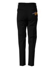 Dolce & Gabbana Black Wool Formal Dress Men Trouser Pants