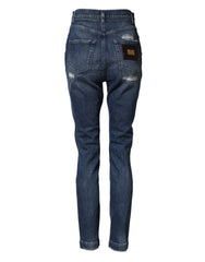 Dolce & Gabbana Blue Distressed Washed Logo GRACE Denim Jeans