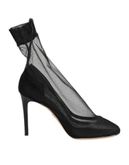 Dolce & Gabbana Black Nylon Stretch Mesh Sock Boots Shoes