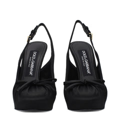 Dolce & Gabbana Black Satin High Heel Pumps