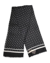 Dolce & Gabbana Black Crown Cashmere Neck Wrap Shawl Scarf