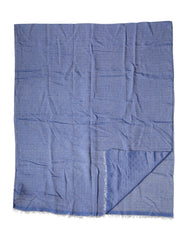 Dolce & Gabbana Blue Lace Stole Cotton Neck Wrap Shawl Scarf